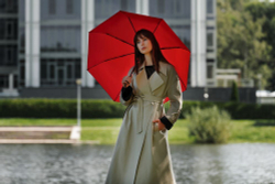 Зонт складной Monsoon, красный