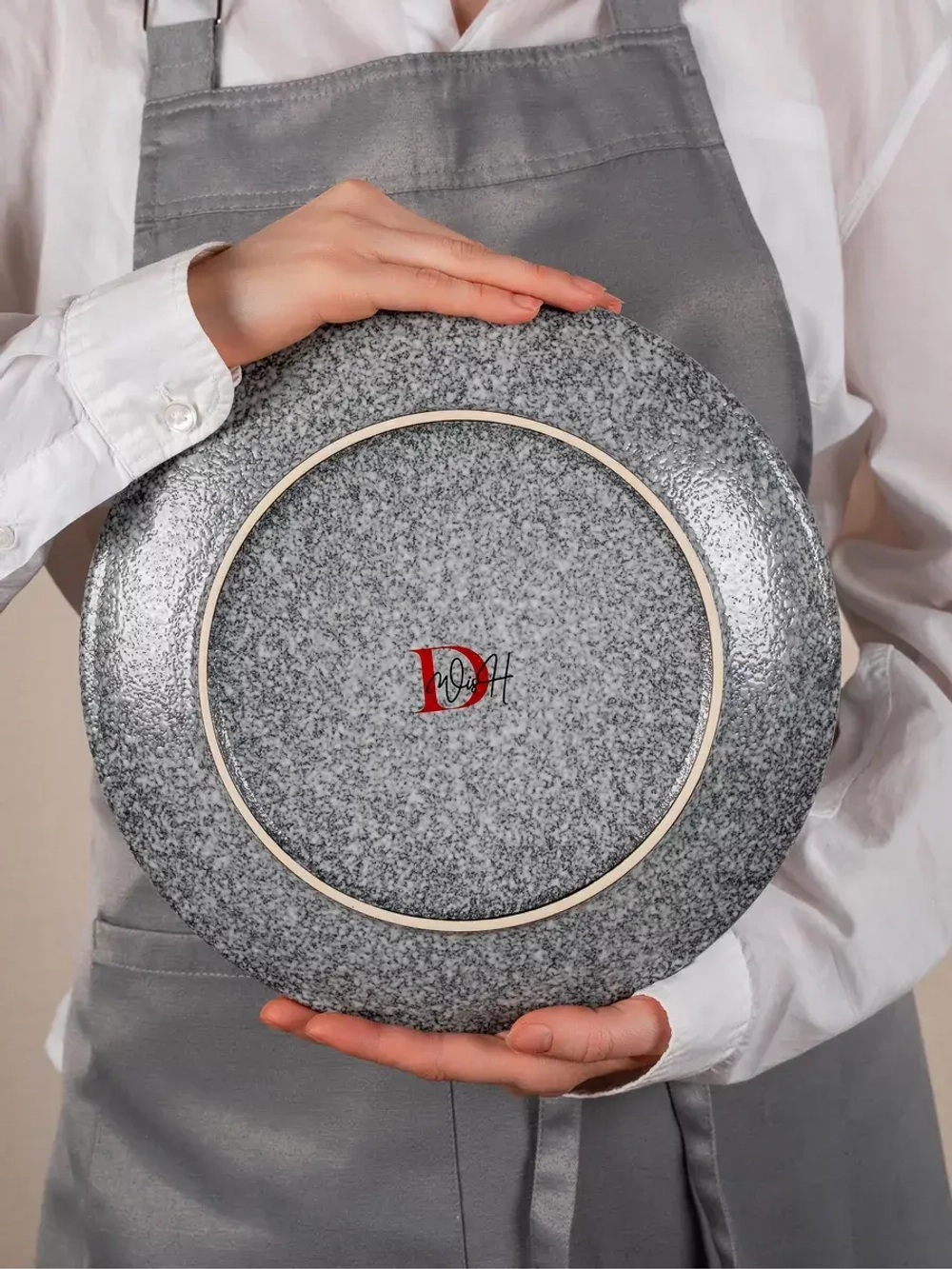 Набор посуды 2 тарелки плоские синие фарфор 26 см