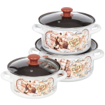 Набор эмалированной посуды 6 пр, кастрюли 2.3,3,4л, Керчь, Эспрессо-1-Экстра