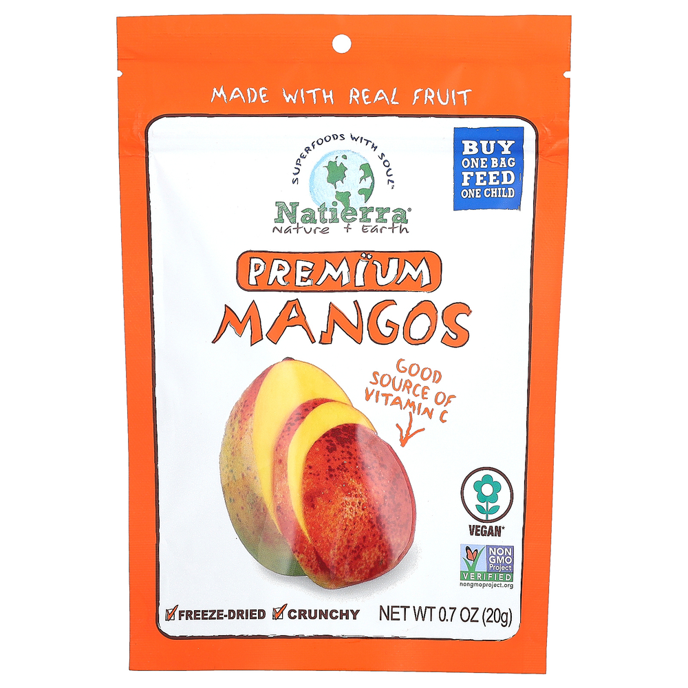 Natierra, сублимированное манго премиального качества, 20 г (0,7 унции)