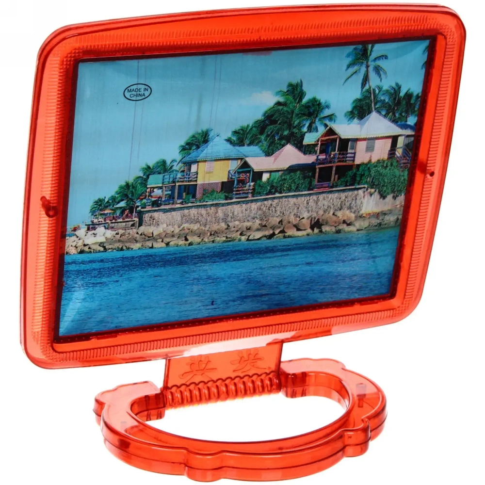 Зеркало настольное в пластиковой оправе «Выгодное» прямоугольник, подвесное 18*15см (Стикер на минивложение 15шт)