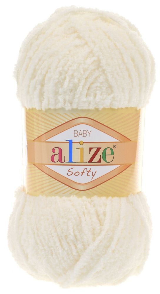 ALIZE &quot;SOFTY&quot; 100% Микрополиэстер, 50 гр., 115 м, светло-молочный