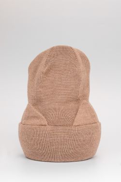 Шапка  весенняя/осенняя вязаная КИС(Св.бежевый меланж)