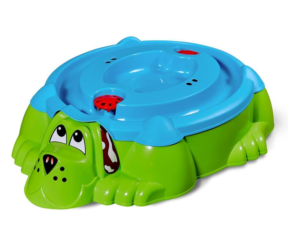 Песочница Собачка с крышкой 432 зеленый/голубой (Sheffilton KIDS)