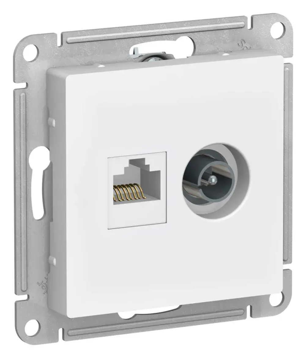 ATLASDESIGN РОЗЕТКА двойная ТВ + компьютерная RJ45 кат. 5e, механизм, ЛОТОС