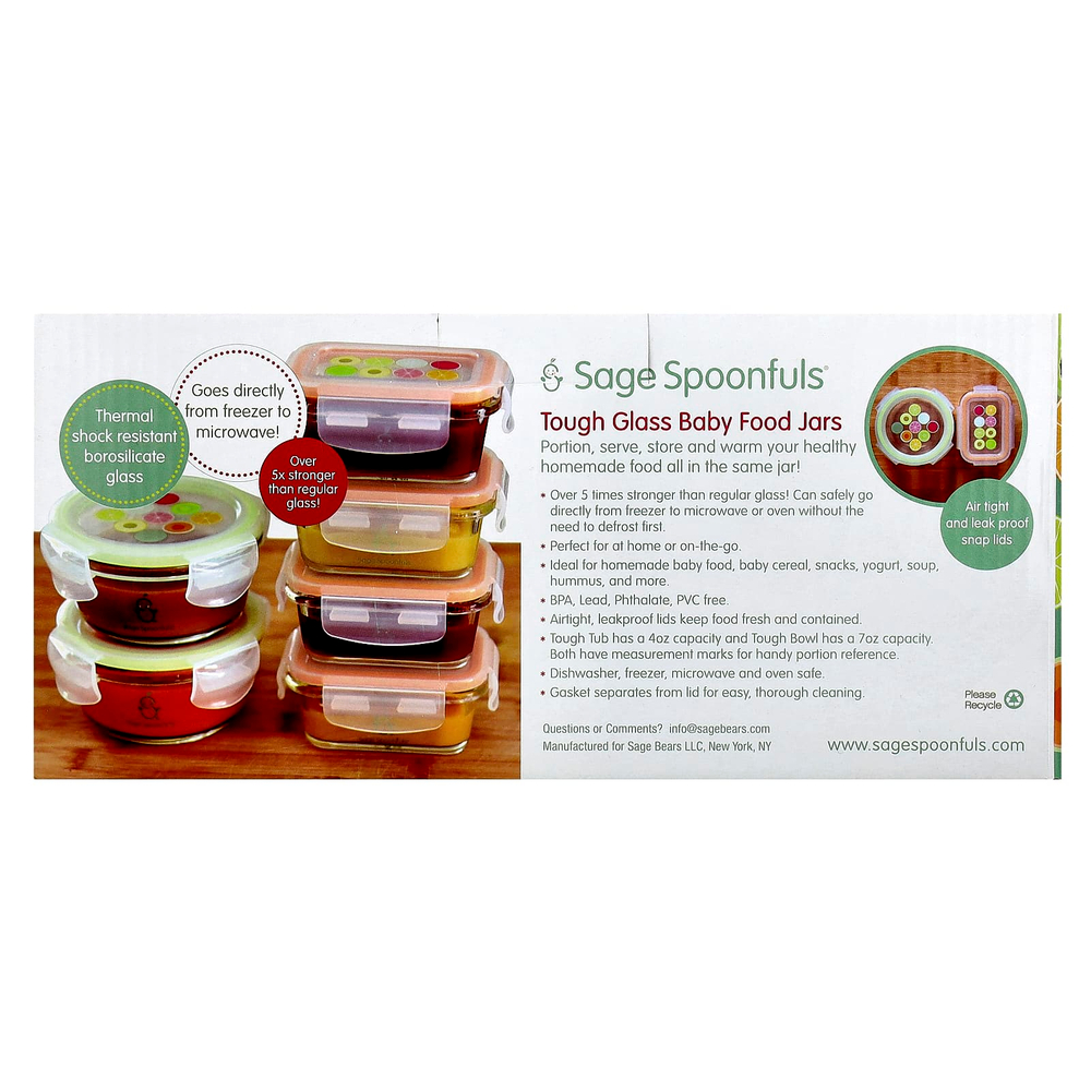 Sage Spoonfuls, Комбинированный пакет из прочного стекла, 6 шт.