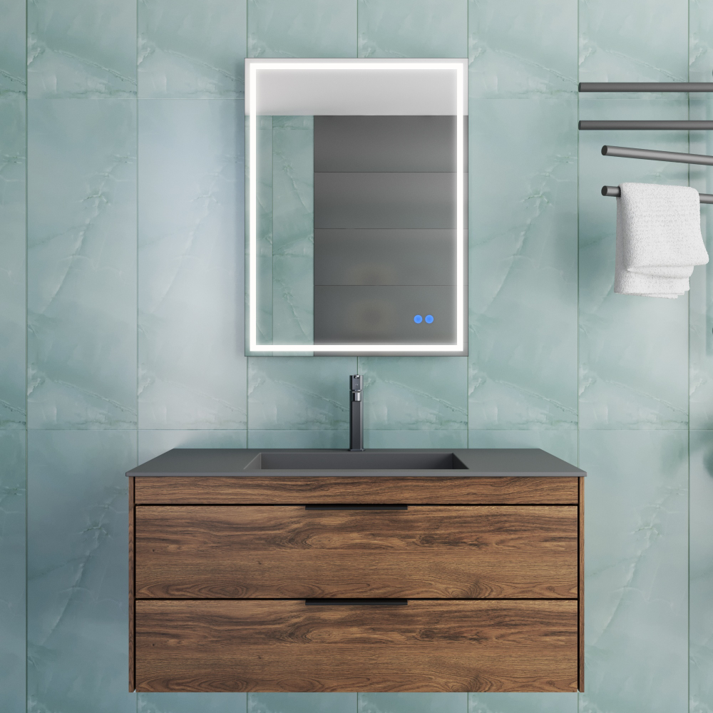 Тумба под раковину Vincea Chiara 2D 1000 подвесная, 2 выкатных ящика soft-close, С.Oak