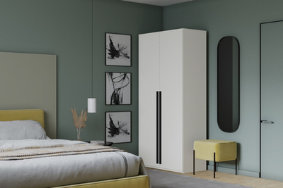 Распашной двухсекционный шкаф Лорена Пакс-2 Белый Фасадный 0101  60*45*260