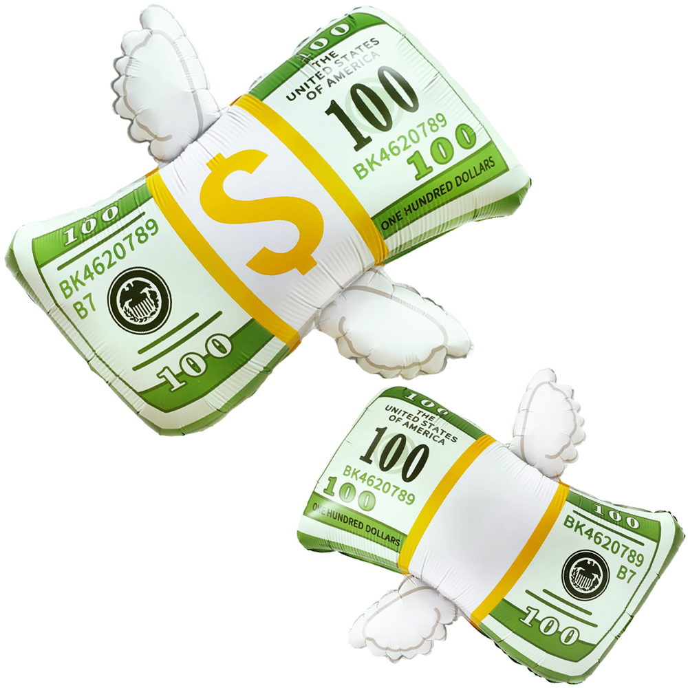 Шар (29''/74 см) Фигура, Доллары с крыльями