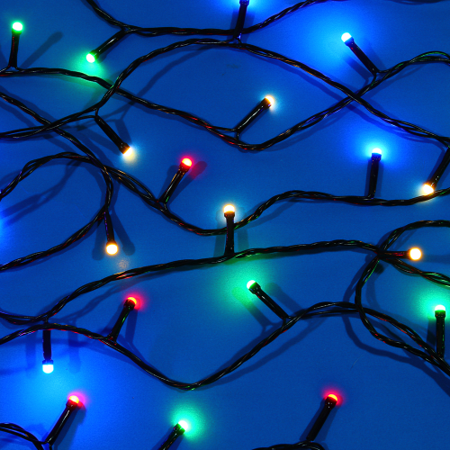 СНОУ БУМ Гирлянда эл. вьюн катушка 50м, 500LED, мульти, 8 режимов, ПВХ черный 220В