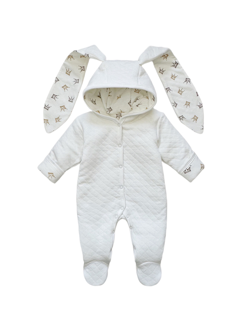 Комбинезон с ушками «Короны» (бежевые) (без утеплителя)