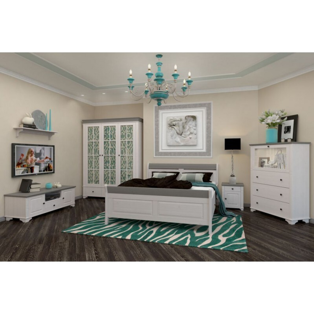 Тумба прикроватная «Бейли» белый воск/антрацит