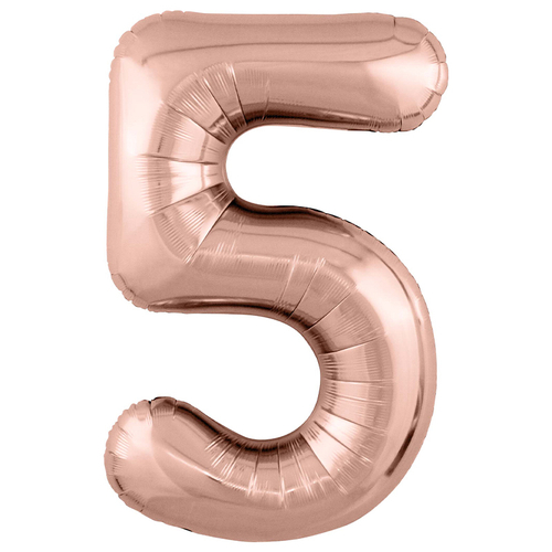 Цифра 5 розовое золото 40" Agura