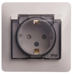 Розетка IP44 "Glossa" С/У с ЗК (250В, 16А, защит.шторки)