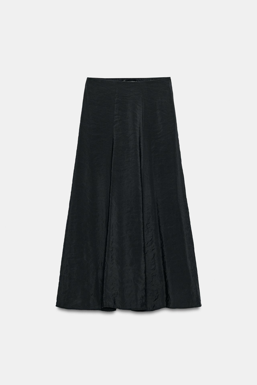 ZARA ЮБКА МИДИ СВОБОДНОГО КРОЯ, ЧЕРНЫЙ