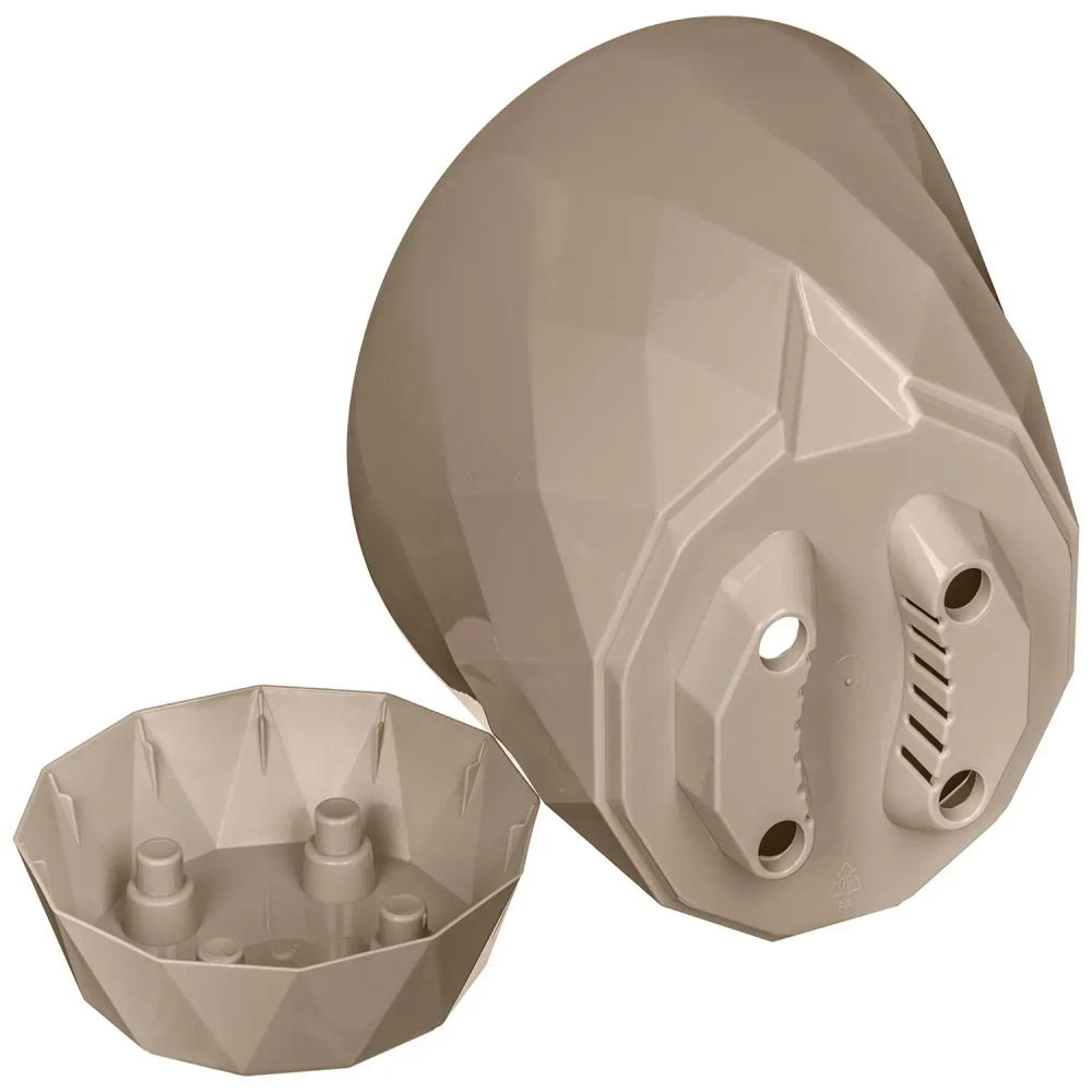 Горшок для цветов пластиковый 4,5л d-22см «Laurel» с поддоном бежевый