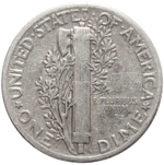 1 дайм (10 центов) 1944. США VF (Меркурий) Серебро