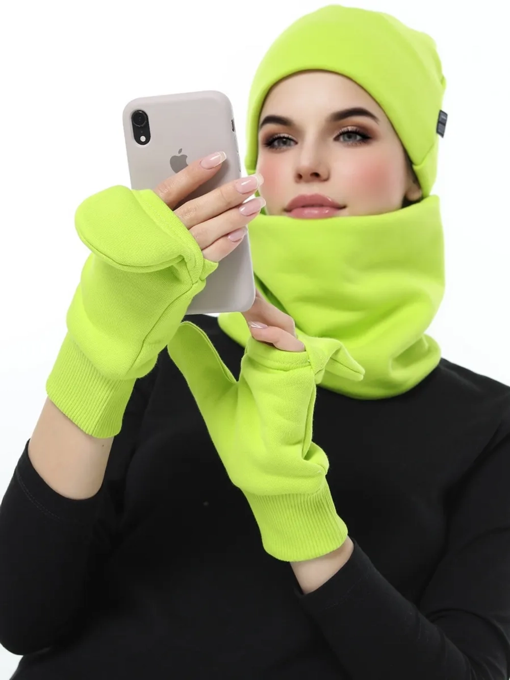 Рукавички-трансформеры из футера с начесом