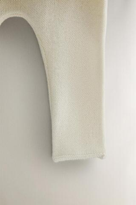 ZARA HOME КАШЕМИРОВЫЕ ДЕТСКИЕ ЛЕГГИНСЫ, ЖЕЛТОВАТО-БЕЛЫЙ