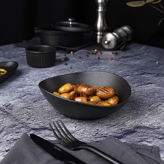 Салатник 260 мл 15*13,5 см h4,8 см Wave Up Smooth Black Raw Stellar P.L. Proff Cuisine [6]