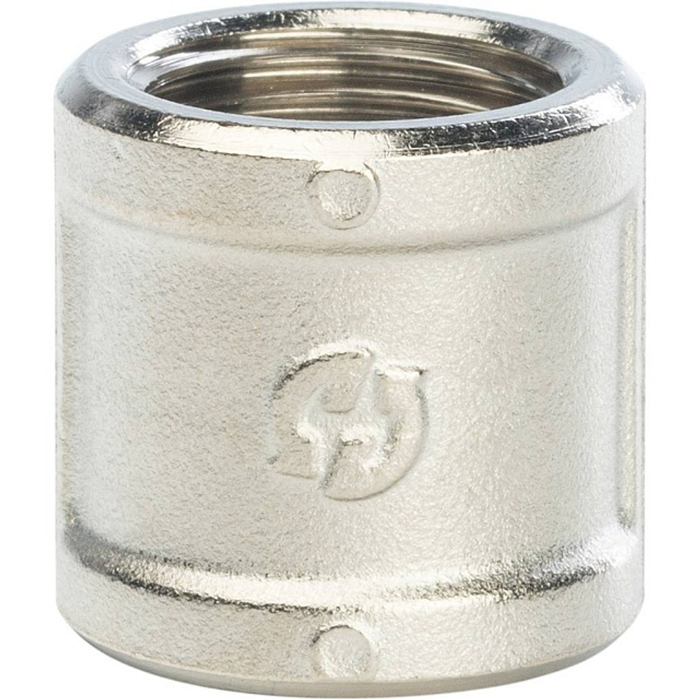 Муфта STOUT SFT 0006 - 1/2" (для стальных труб, латунь никелированная)