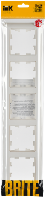 BRITE Рамка 5-местная РУ-5-Бр белый/белый IEK