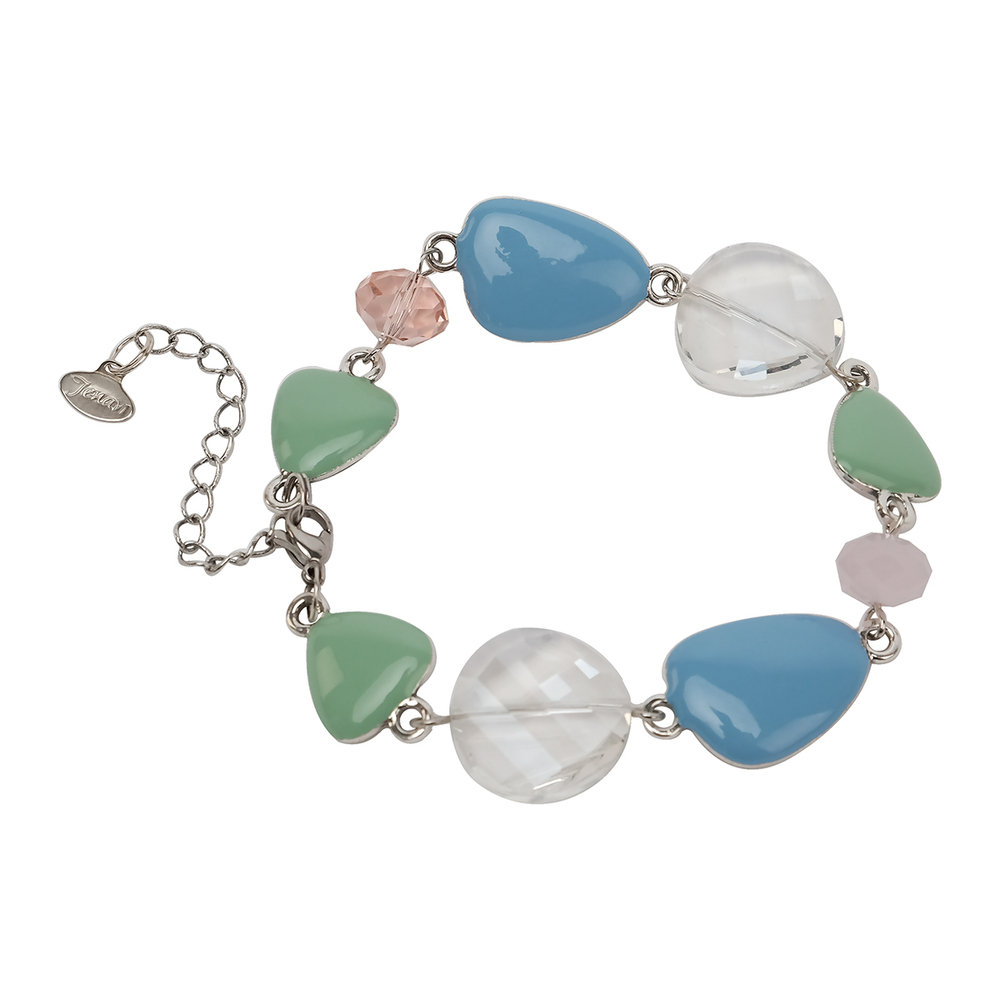 "Инамра мод." браслет в серебряном покрытии из коллекции "Пудра" от Jenavi с замком карабин