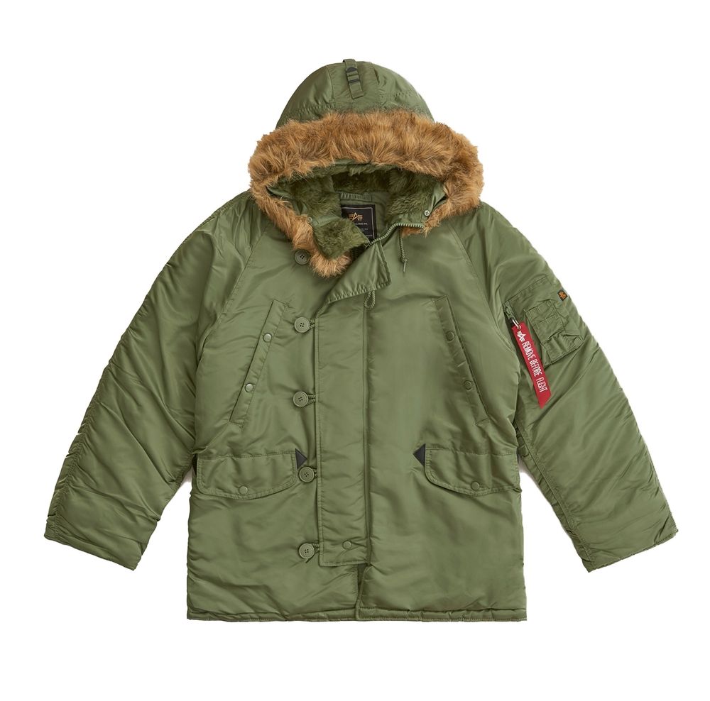 Парка Alpha Industries N-3B Regular Fit Sage Green (зеленая)