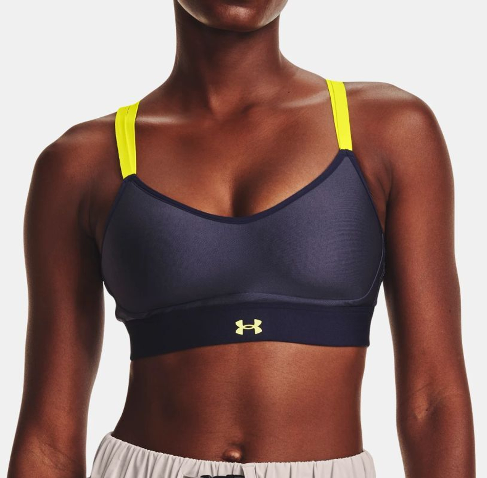 ТОП теннисный Under Armour Women's UA Infinity Low Strappy Sports Bra -  tempered steel/midnight navy - купить по выгодной цене