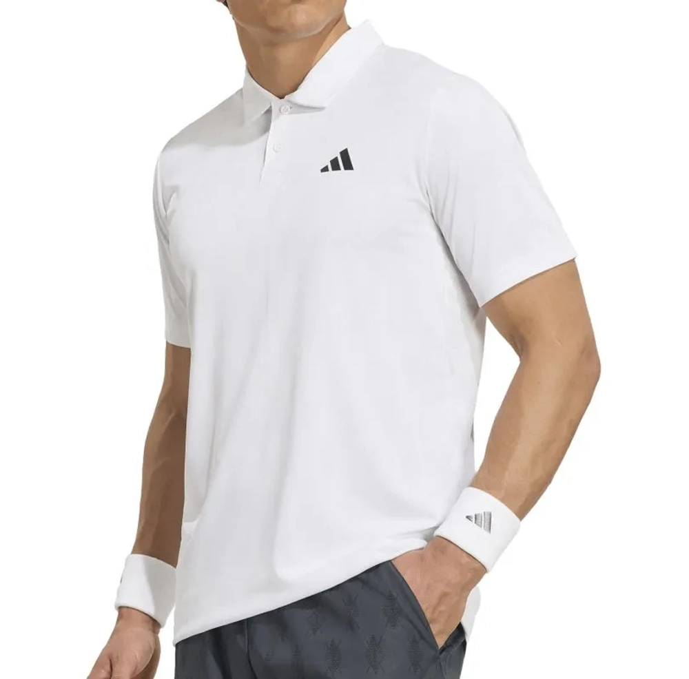 Мужское теннисное поло Adidas Club Climacool Graphic - white/dash grey