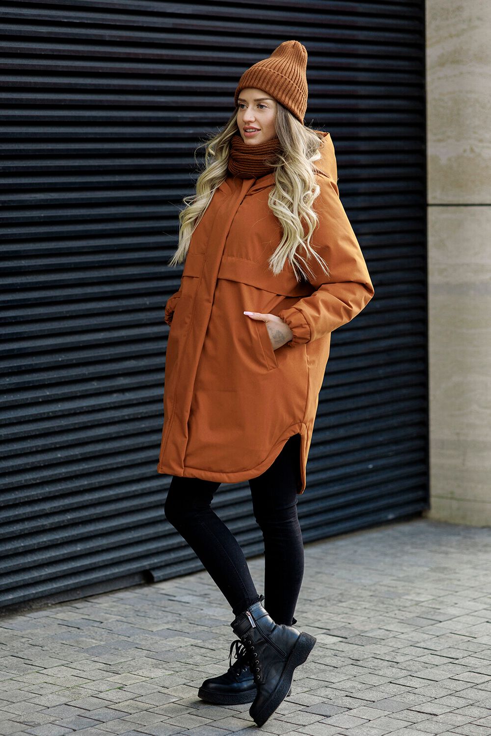 Парка ko-ko-ko Утепленная женская горчично-терракотовая