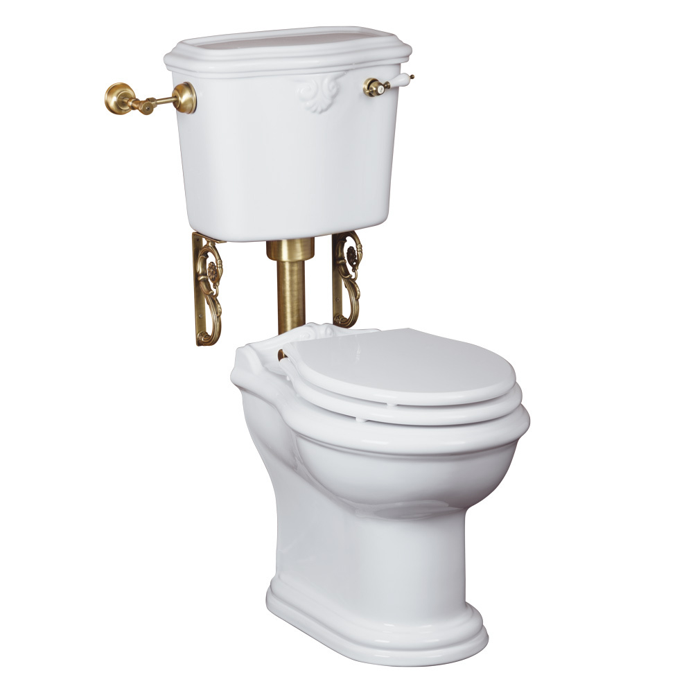 Унитаз напольный с средним бачком Migliore  Impero ML.IMP-25.311.BI  с рычагом смыва бронза