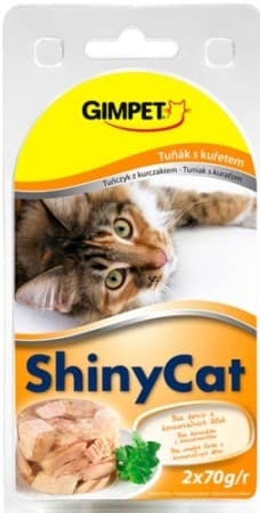 Gimpet ShinyCat 2х70г. тунец+цыплёнком консервы для кошек