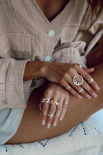 Кольцо «Мозаик» с овальным цитрином и сердечком белый циркон