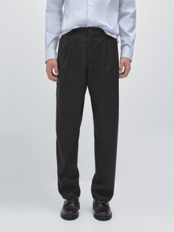 Massimo Dutti Брюки прямого кроя в клетку, темно-серый