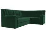 Диван угловой Карелия правый угол, Зеленый, Велюр, 113343