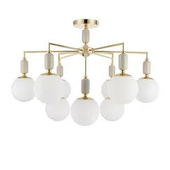 6580/9C CLASSI LN25 54 французское золото, серый/белый металл, керамика/стекло Люстра потолочная E14 9*40W 220V VIVIEN