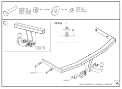 Оцинкованный фаркоп на Audi A3 Sportback хетчбек 5 дверей 2004-2008, 2008-2013 (без электрики), Galia A045C