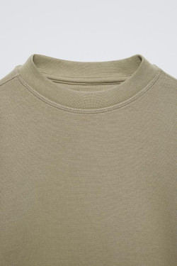 ZARA ЛОНГСЛИВ ИЗ РЕЛЬЕФНОЙ ТКАНИ С НАШИВКАМИ, РЫЖЕВАТО-КОРИЧНЕВЫ