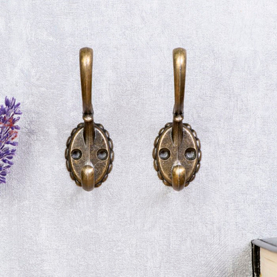 Крючок двойной металл "Ретро" бронза 8*5,5*2,6см 4104959 не заказывать