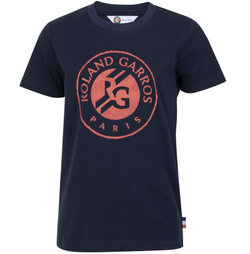 Детская теннисная футболка Roland Garros Kids Big Logo - navy
