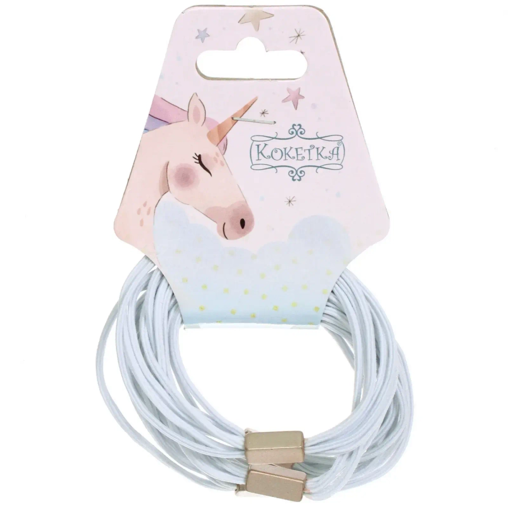 Резинки для волос в наборе, 5шт «МАРЦИПАН», цвет белый, d-5,5см (Подвес Единорог)