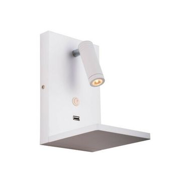 Настенный светильник светодиодный с беспроводной зарядкой и USB-портом 3W 3000K 808526 белый Muro Lightstar