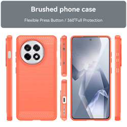 Мягкий защитный чехол красного цвета на OnePlus Ace 5, 5 Pro и 13R, серия Carbon (дизайн в стиле карбон) от Caseport