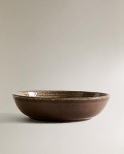 ZARA HOME ТАРЕЛКА С РЕЛЬЕФНЫМ УЗОРОМ, СЕРЫЙ