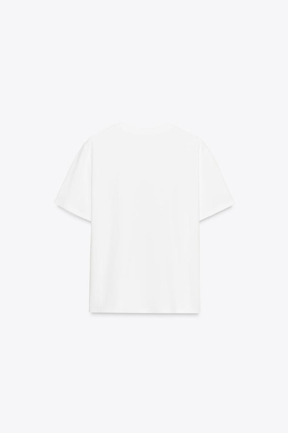 ZARA ФУТБОЛКА С ОБЪЕМНЫМИ ЦВЕТАМИ, БЕЛЫЙ