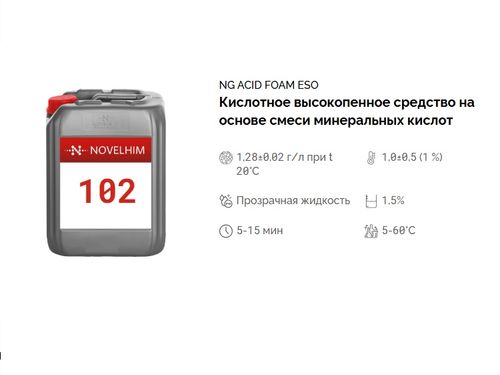 102 NG Acid Foam Eso Кислотное высокопенное средство на основе смеси минеральных кислот. Канистра 20л.