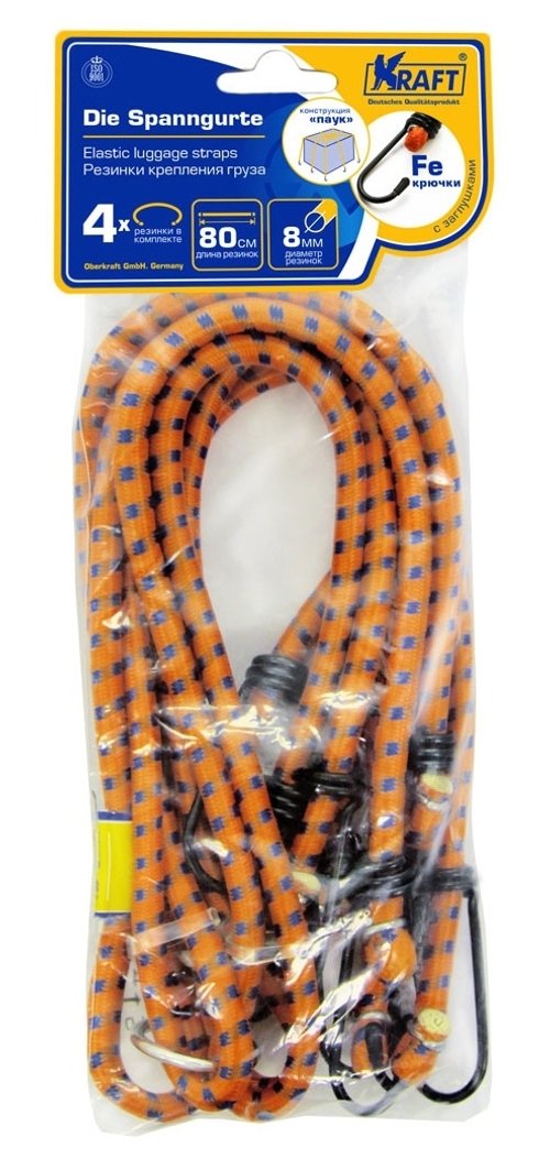 Бандаж для багажа Kraft (4х80см,d=8мм) метал. крючки
