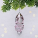 Елочная игрушка «Новогодняя ракета» 12*5*5 см, розовый