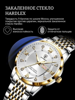 Часы наручные кварцевые POEDAGAR на металлическом браслете, черный W9022100-05